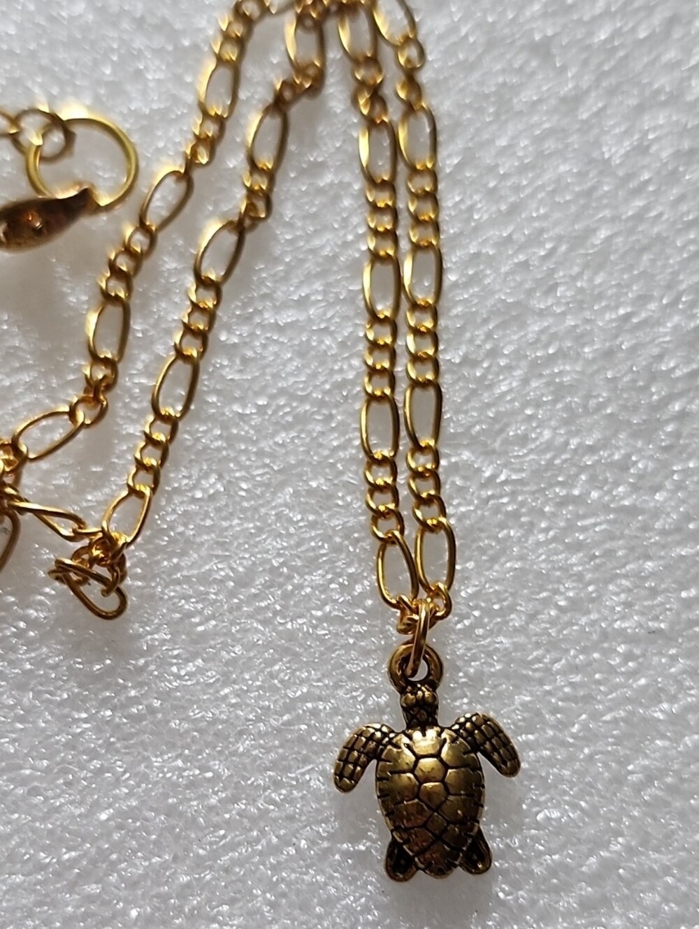 Hand Crafted Gold-Tone Turtle Pendant Necklace